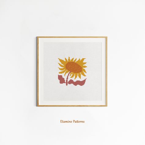 Abstract Sunflower Cross Stitch Pdf Pattern, Abstract Plant Cross Stitch Patterns, Abstract Decor Cross Stitch Pattterns, Easy Xstitch Craft Sunflower Cross Stitch, Plant Cross Stitch, Beautiful Comments, Alphabet Style, Floral Cross Stitch Pattern, Patterns Abstract, Abstract Decor, Floral Cross Stitch, Etsy Crafts