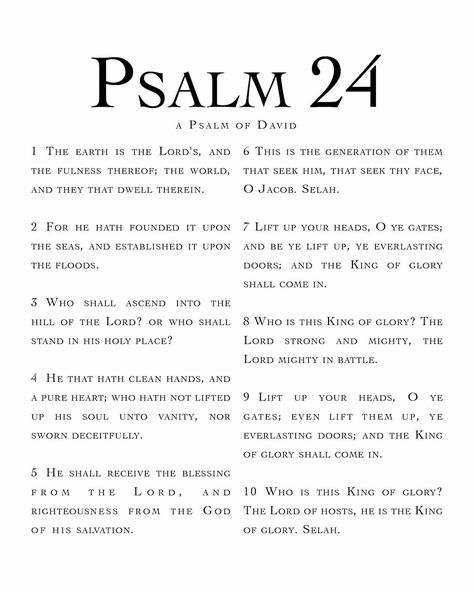 Psalm 24, Bible Study Lessons, God Will Provide, Bible Study Verses, Bible Notes, Bible Study Notes, Bible Quote, Prayer Scriptures, Inspirational Bible Quotes