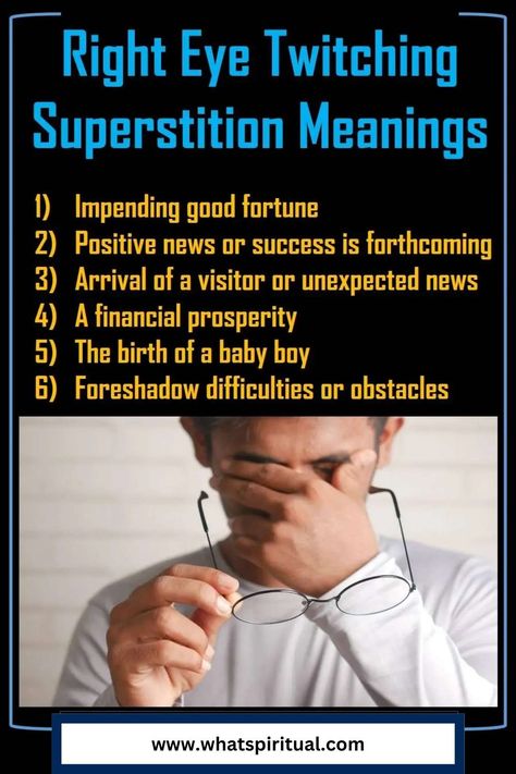 Right Eye Twitching Superstitions and Spiritual Meanings 2 Right Eye Twitching, Eye Twitch, Eye Twitching, Muscle Twitching, Positive News, Star Reading, Spiritual Beliefs, Relaxation Techniques, Spiritual Health