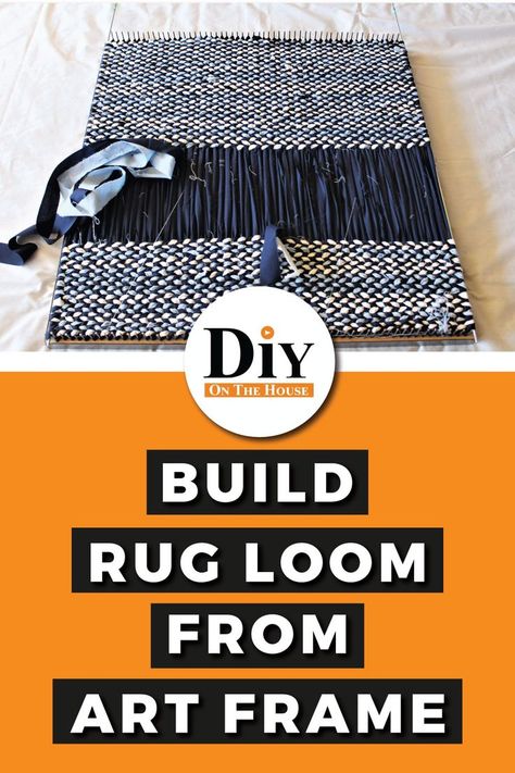 You can build a Weaving Loom out of a Picture Frame! Use scrap fabric to weave beautiful rugs! #diyonthehouse Rug Loom, Loom Craft, Scrap Fabric Crafts, Rag Rugs, Beautiful Rugs, Weaving Loom, Scrap Fabric, Loom Weaving, Rag Rug