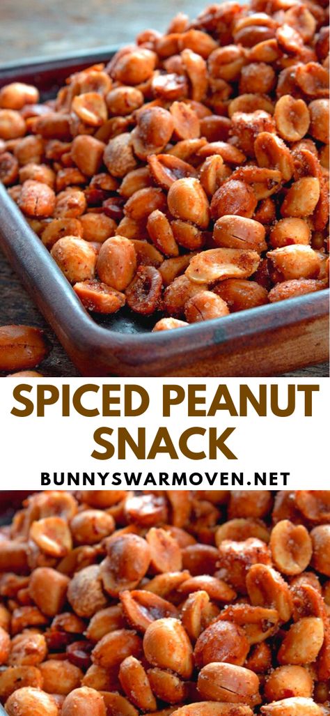 Peanut Mix Snacks, Sweet And Spicy Peanuts Recipe, Husband Snacks For Work, Peanuts Recipes Savory, Spicy Peanuts Snacks, Savory Peanut Recipes, Salty Snack Ideas For Party, Flavored Peanuts Recipes, Spanish Peanuts Recipes