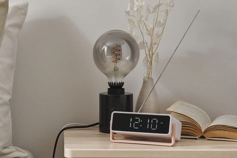 Clocks are an underestimated addition to your decor and can give you some badly needed breaks from your phone (especially in the bedroom). Phone Alarm Aesthetic, Digital Alarm Clock Aesthetic, Digital Clock Aesthetic, Nightstand Clock, Bedroom Clock, Kit Cat Clock, Bedroom Clocks, Bedside Clock, Clocks Back