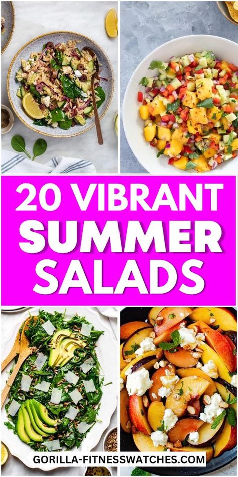 20 Vibrant Summer Salads: Fresh and Colorful Recipes Discover 20 vibrant summer salads that are fresh and colorful, perfect for a light and healthy meal during the warm season. | Vibrant summer salads | Fresh summer salad recipes | Best summer salads | Colorful summer salads | Healthy summer salad ideas | Summer salad recipes | Light and fresh salads | Delicious summer salads Healthy Kabob Recipes, Summer Salads Healthy, Summer Salad Recipes Healthy, Summer Salad Ideas, Colorful Recipes, Salads Healthy, Best Summer Salads, Cherry Tomato Salad, Summertime Salads