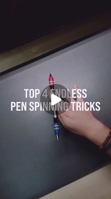 Ryzing Spins on Instagram: "Top 4 endless pen spinning tricks! 🔥 Want to learn? The tutorials for each trick at the YouTube channel (link in bio)! Share this reel with your friends! 😁 Follow and let's learn pen spinning together! 🤝 #penspinning #top4 #endless #tricks #penspin #neverending #satisfying #tiktok #popular #art" Pen Spinning Tricks, Pen Spinning Tutorials, Pen Tricks, Pen Spinning, Best Pens, Popular Art, Top 4, Spinning, Youtube Channel