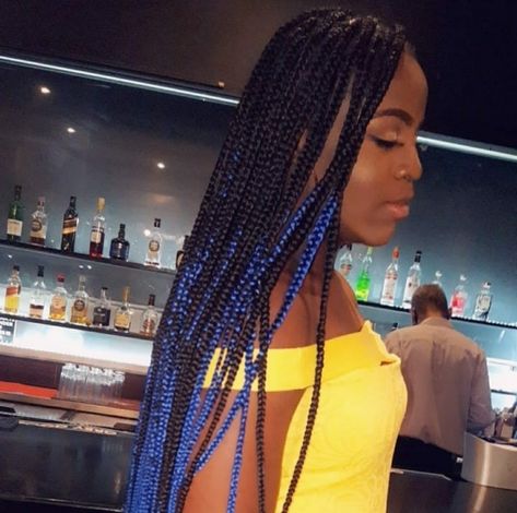 Knotless Braids With Blue, Knotless Braids, Blue Ombre, Hair Wrap, Braids, Hairstyles, Hair Styles, Nails, Makeup