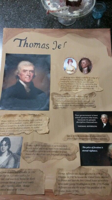 Thomas Jefferson project poster idea History Class 12 Project, Poster Board Ideas Creative Project, Scrapbook Ideas For Homework, History Project Poster Ideas, Philosophy Project Ideas, History Project Ideas Creative Poster, History Scrapbook Projects, Creative History Projects, History Portfolio Ideas