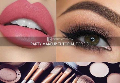 Step by step party makeup tutorial for Eid Dark Smokey Eye Makeup, Smokey Eye Makeup Steps, Kajal Pencil, Party Makeup Tutorial, Grey Smokey Eye, Brown Smokey Eye Makeup, Glittery Eye Makeup, Natural Smokey Eye, Blue Smokey Eye