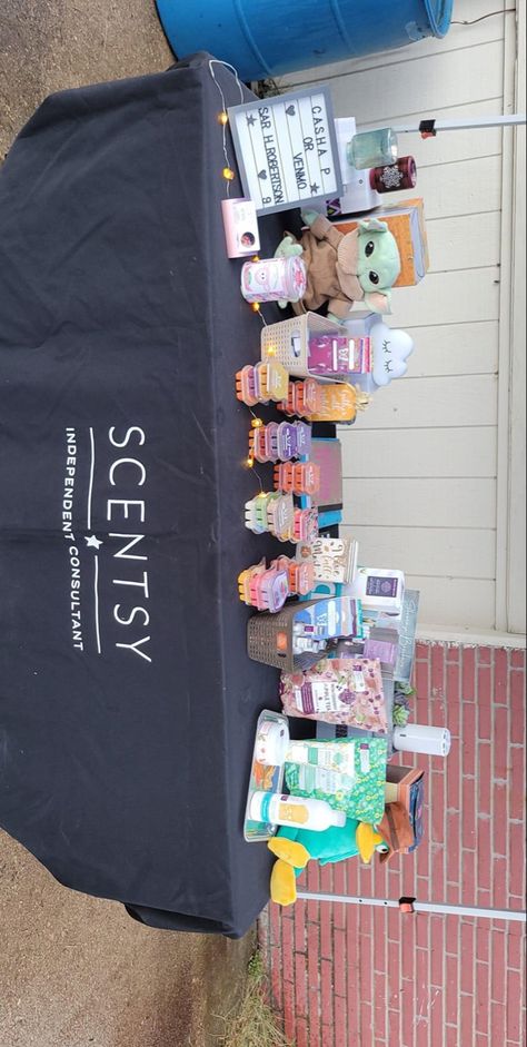 Scentsy Booth Display Ideas, Scentsy Vendor Event Ideas, Scentsy Vendor Display Ideas, Scentsy Table Display, Vendor Setup Ideas, Scentsy Organization, Scentsy Booth, Vendor Setup, Scentsy Display