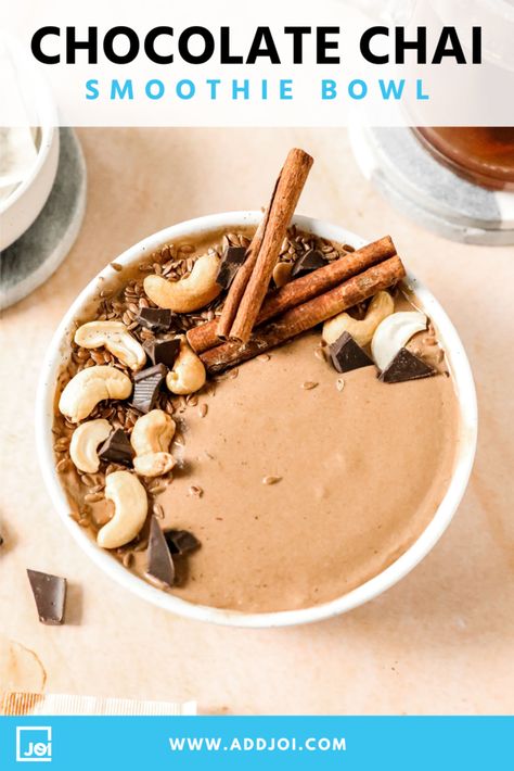 Fall Smoothie Bowl Recipe, Autumn Smoothie Bowl, Chai Smoothie Bowl, Fall Smoothie Bowl, Low Calorie Smoothie Bowl, Chai Smoothie, Chai Recipes, Smoothie Bowl Toppings, Smoothie Bowl Ingredients