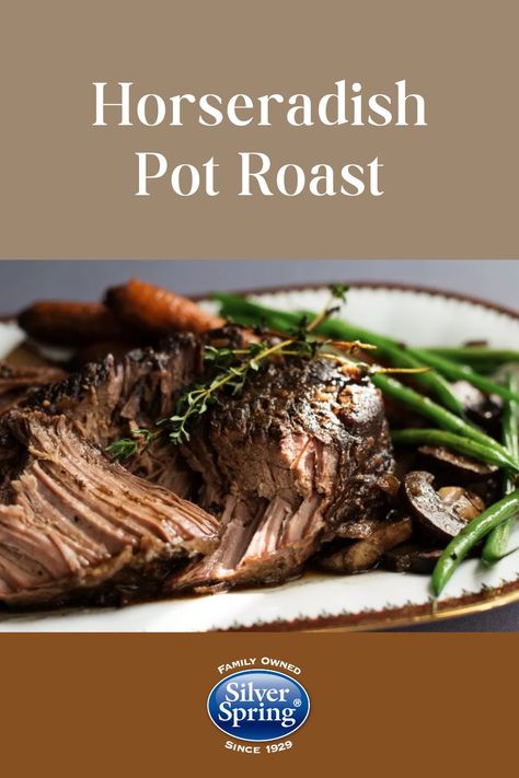 A classic dish with a flavorful twist! Dive into the rich, savory goodness of Horseradish Pot Roast. Your taste buds will thank you! 😋🌿 #SavorTheFlavor #ComfortFood #Horseradish Pot Roast With Horseradish, Horseradish Roast Beef, Horseradish Pot Roast, Horseradish Recipes, Spring Foods, Pot Fillers, Pot Roast Crock Pot Recipes, Best Pot Roast, Porterhouse Steak