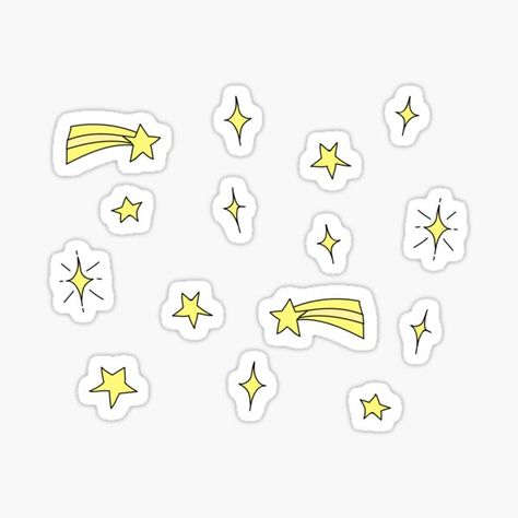 Cute Yellow Stickers, Printable Star, Sticker Cute, Baby Yellow, Yellow Aesthetic, Star Stickers, Shooting Stars, Journal Stickers, Printable Stickers