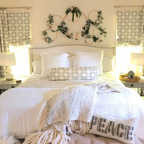 Bedroom Wreath Above Bed, Wreath Over Bed, Wreath Above Bed, Bedroom Wreath, Unmade Bed, Hoop Wreaths, My To Do List, Above Bed, Spark Joy