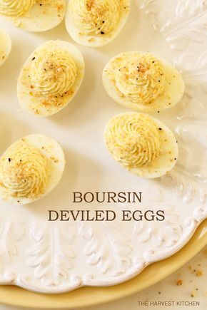 Thanksgiving Deviled Eggs, Devilled Eggs Recipe Best, Best Deviled Eggs, Deviled Eggs Easy, Deviled Eggs Classic, Boursin Cheese, Deviled Eggs Recipe, Deviled Eggs, Yummy Appetizers