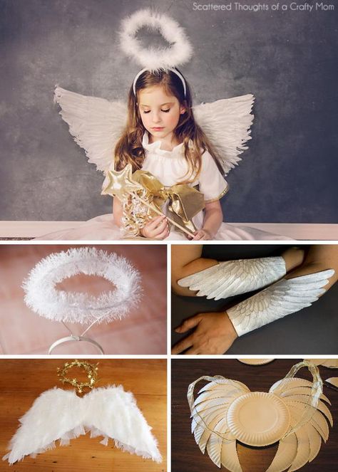 Angel Costumes and DIY Ideas Diy Angel Costume, Kids Angel Costume, Angel Costume Diy, Angel Costumes, Diy Costumes Kids Boys, Angel Diy, Angel Ideas, Nativity Costumes, Angel Halloween Costumes