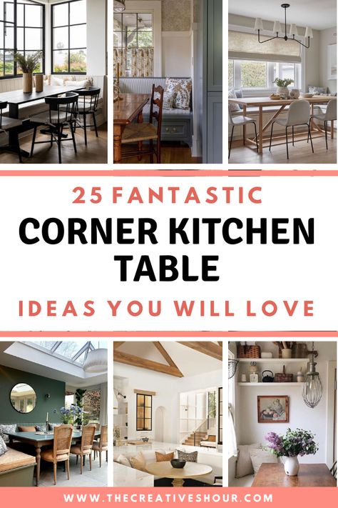 Discover inspiring corner kitchen table ideas to maximize space and style. Explore creative designs for small kitchens. Corner Kitchen Table Ideas, Corner Bench Kitchen Table, Designs For Small Kitchens, Corner Kitchen Tables, Corner Table Designs, Corner Kitchen Table, Kitchen Table Ideas, Corner Dining Table, Kitchen Nook Table