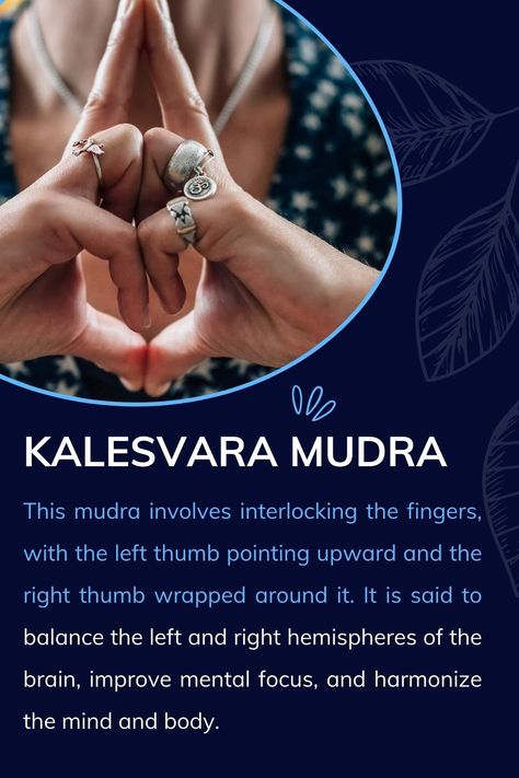 Kalesvara Mudra | Hand mudra and their meaning | Yoga Mudras Meanings Hands, Kalesvara Mudra, Mudras Meanings, Satya Sanatan, Hand Mudra, Meditation Art Spirituality, Diy Massage, Gyan Mudra, Natural Pain Killers