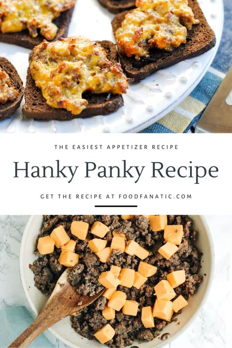 Hanky Panky Recipe With Rotel, Hanky Panky Recipe Crockpot, Hanky Panky Recipe Appetizers, Hanky Panky Dip, Bunko Food Ideas, Hanky Pankies, Hanky Panky Recipe, Bunko Food, Xmas Snacks