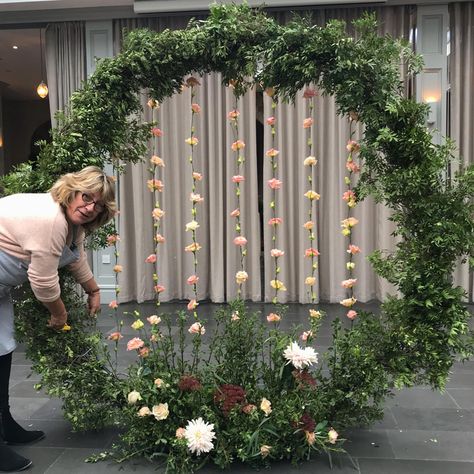 moongate circle round wedding arch for hire Passion for Flowers Diy Flower Circle Arch, Wisteria Circle Arch, Round Arbor Wedding, Round Arch With Flowers, Round Backdrop With Flowers, Circle Arbor Wedding, Circle Backdrop With Flowers, Moongate Arch Wedding, Round Flower Arch