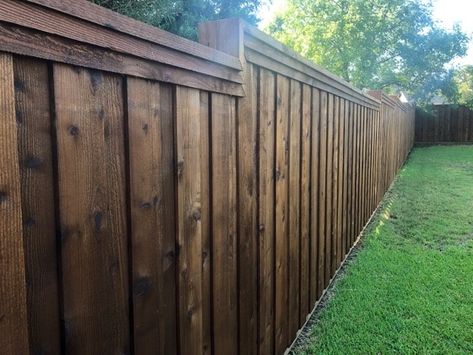 Traditional House Decor, Navy House Exterior, Staining Wood Fence, Fence Staining, Fence Stain, Backyard Layout, Colorful Patio, Gate Ideas, Backyard Plan