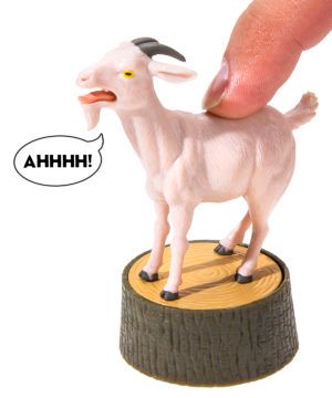 Screaming Goat Figurine: Mini goat statue that makes a screaming noise. Goat Statue, Screaming Goat, Mini Goats, Goat Yoga, White Elephant Party, Pygmy Goat, White Elephant Gifts Exchange, Baby Goats, Perfect Stocking Stuffers