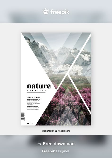 Nature magazine cover template Premium V... | Premium Vector #Freepik #vector #brochure #flyer #cover #nature Cover Page Magazine Design, Media Coverage Design, Catalog Cover Design Inspiration, Magazine Cover Nature, Premium Brochure Design, Brochure Cover Design Inspiration, Brochure Front Page Design, Travel Magazine Cover Design, Cover Page Magazine