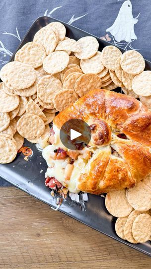 196K views · 300 reactions | It’s the cheese pull for me 🤤 the easiest fall baked brie with caramelized apples and onions + bacon! top with hot honey & you’re set! Recipe below 🥰 

INGREDIENTS:
1 16 oz brie round
6ish slices bacon
1 red onion
1 Granny Smith apple
1 honey crisp apple
1/2 stick butter
1 sheet puff pastry dough 
Flour for rolling
1 egg - whisked for egg wash
Hot honey + crackers for serving

INSTRUCTIONS:
1) Preheat oven to 400. cook bacon and allow to cool. Once cool, shop into small pieces. Chop red onion + apples. Melt half stick butter in cast iron (I didn’t use a cast iron at first but switched at the end. it turns out SO MUCH better with a cast iron!). Add apples and onions and cook until onion is translucent, with a little bit of char.

2) Flour your surface and roll Fall Baked Brie, Samantha Bauchmann, Brie Appetizers, Eat Appetizers, Honey Crisp Apple, Apples And Onions, Fall Appetizer, Phyllo Recipes, Cheese Pull