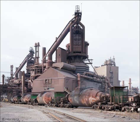 ArcelorMittal Burns Harbor | Viktor Mácha - industrial photography Factory Exterior, American Industrial Revolution, Bethlehem Steel, Blast Furnace, Abandoned Factory, Billboard Advertising, Steel Mill, Unusual Buildings, Industrial Factory