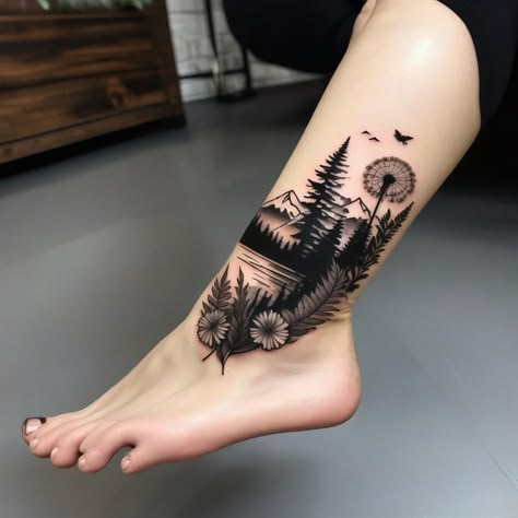 Nature Arm Tattoos For Women, Coverup Rib Tattoo, Forest Flower Tattoo, Bigfoot Tattoo For Women, Tattoo Bein Frau, Redwood Tattoo, Antler Tattoos, Tatu Baby, Pnw Tattoo