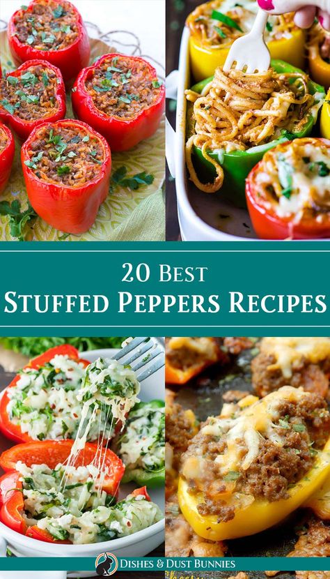 Stuffed peppers are a favourite in our house since there are so many different and exciting ways to prepare them. In this week's roundup post, I'm sharing with you some of the tastiest and most unique stuffed peppers recipes I can find! 😊 via @mvdustbunnies Chicken And Rice Stuffed Peppers, Stuffed Peppers Recipes, Veggie Stuffed Peppers, Best Stuffed Peppers, Feta Stuffed Peppers, Rice Stuffed Peppers, Best Stuffed Pepper Recipe, Group Recipes, Stuffed Peppers With Rice