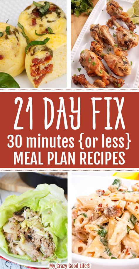 Is it your dream to have a healthy and delicious meal on the table QUICKLY? This 21 Day Fix 30 minute or less meal plan can help make that dream a reality. These recipes are perfect for healthy meal prep for breakfast, lunch, dinner and snacks! #21dayfix #21df #healthyrecipes #mealplan #mealprep #30minuterecipes #easyrecipes #quickmeals Healthy Dinner Recipes 21 Day Fix Meals, 21 Day Fix Lunch Ideas For Work, 21 Day Fix Air Fryer Recipes, 21 Day Fix Meal Plan 1500-1799, 21 Day Fix Meal Plans 1200-1499, 21 Day Fix Lunch Ideas, Whals Protocol, 21 Day Fix Lunch, 21 Day Fix Recipes