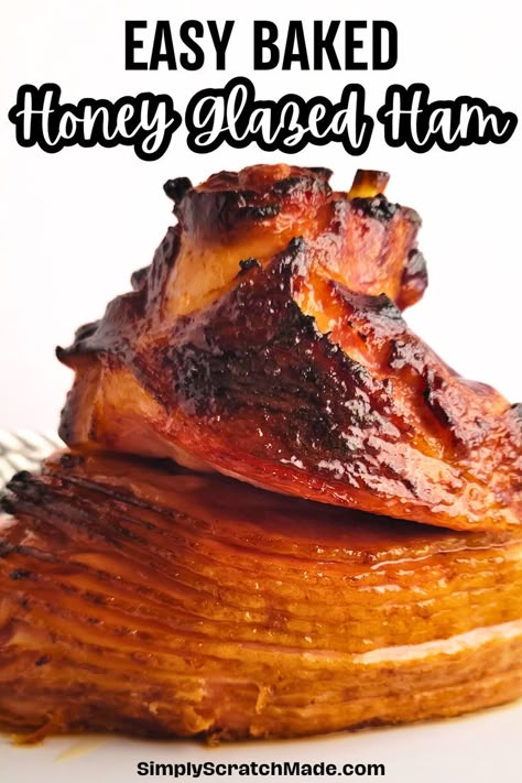 Learn how to make the perfect honey glazed ham for your Thanksgiving or Christmas feast! This easy recipe guarantees a juicy, flavorful ham with a beautiful golden glaze, making it the perfect centerpiece for your holiday celebrations. Honey Garlic Ham Glaze, Hot Honey Ham Glaze, Easy Honey Baked Ham Recipe, Easy Ham Glaze Simple, How To Make A Ham, Glaze For Ham Easy, Ham Glaze Recipe Easy, Honey Glaze For Ham, Honey Baked Ham Glaze