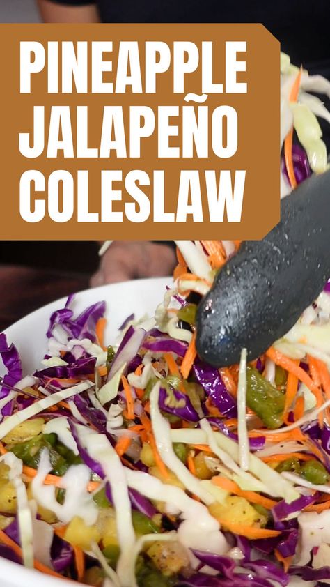 Close up shot of jalapeno slaw for fish tacos. Fish Taco Coleslaw, Fish Taco Coleslaw Recipe, Taco Coleslaw, White Fish Tacos, Jalapeno Slaw, Slaw For Fish Tacos, Spicy Coleslaw, Tacos With Pineapple, Best Coleslaw Recipe