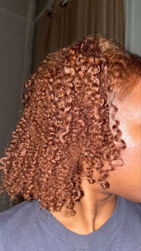 Cinnamon Dyed Hair, Honey Blonde Copper Hair, Dyed Hair Light Brown, Dye On Black Women, Light Cinnamon Brown Hair Color, Cinnamon Hair Dye, Copper Dyed Hair, Marron Hair Color, Hair Dye Ideas For Brown Skin