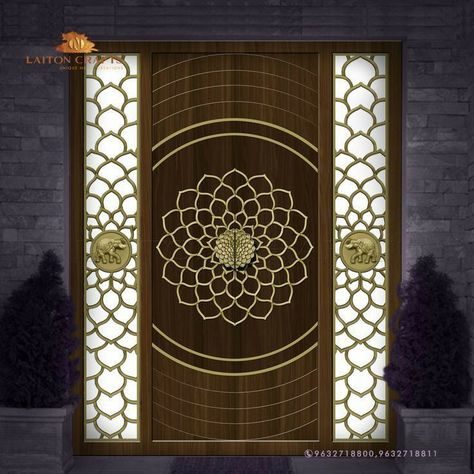 Latest Pooja Room Door Designs, Modern Gate Design, Flower Wall Decor Diy, Gate For Home, Latest Door Designs, Main Gates, Grill Gate Design, Modern Gate, Door Design Photos