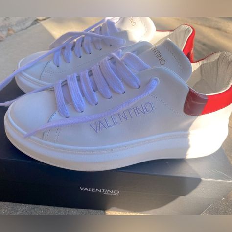 MARIO VALENTINO
Fresia S Leather Sneakers
WHITE & RED , size 7.5 Valentino Red, Mario Valentino, Valentino Shoes, Red Valentino, Sneakers White, Leather Sneakers, Womens Shoes Sneakers, Red White, Red And White