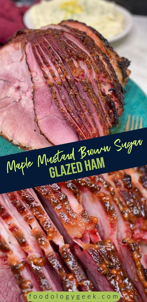 Maple Mustard Ham Glaze, Ham Glaze Recipe Easy Maple, Ham Glazes With Mustard, Maple Glaze Ham Recipe, Brown Sugar And Mustard Glazed Ham, Brown Sugar Maple Glaze For Ham, Maple Brown Sugar Ham Glaze, Brown Sugar Mustard Glaze For Ham, Ham Glaze Brown Sugar Mustard