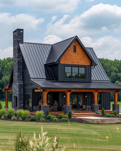 Barndominium Exterior, Gabled Roof, Barn House Design, Barn Style House Plans, Casa Country, Dream Life House, Exterior Inspiration, Grey Metal, Casa Exterior