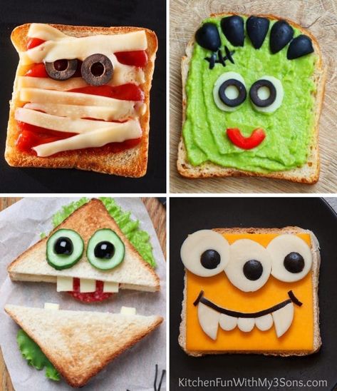 Halloween Lunches, Halloween Lunch Ideas, Halloween Sandwiches, Luncheon Ideas, Halloween Food Ideas, Bento Kids, Halloween Lunch, Kids Halloween Food, Kids Treats