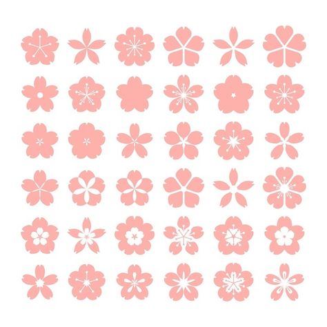 Sakura Pattern Design, Sakura Graphic Design, Cherry Blossom Graphic, Japan Pattern Design, Sakura Logo, Kawaii Sakura, Cherry Blossom Vector, Geisha Illustration, Sakura Design