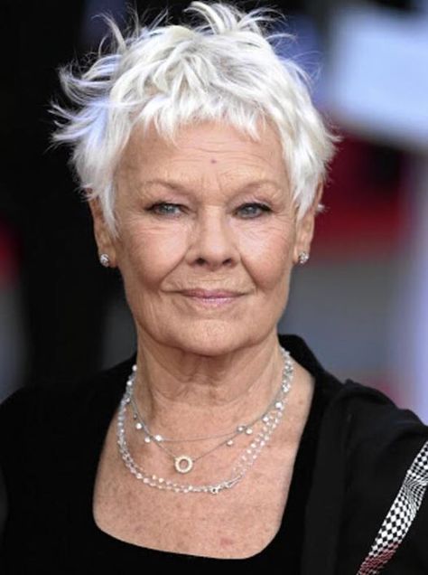 Celebrity Short Hair, Edgy Pixie, Guy Tang, Corte Bob, Judi Dench, Short Grey Hair, Best Short Haircuts, Haircut For Older Women, Short Pixie Cut