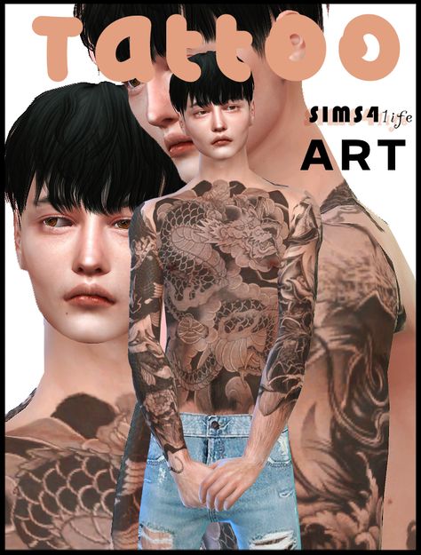 Sims 4 Yakuza Tattoo, The Sims 4 Tattoos Cc, Sims 4 Tattoos Male, Tattoo Cc Sims 4, Tattoos Sims 4 Cc, The Sims 4 Cc Tattoos, Sims 4 Dragon, Sims 4 Cc Tattoo, Sims 4 Tattoo Cc