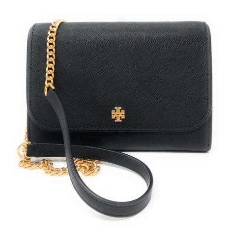 Tory Burch Emerson Chain Wallet Crossbody/Clutch - Black Tory Burch Emerson, Navy Blue Bag, Tory Burch Clutch, Tory Burch Crossbody, Tory Burch Wallet, Chain Wallet, Tory Burch Bags, Crossbody Clutch, Tory Burch Bag