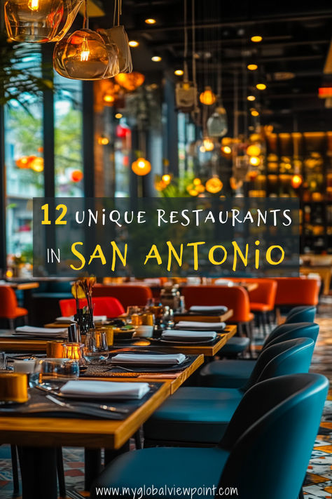 Trendy San Antonio restaurant with modern decor and vibrant lighting, offering a cozy and upscale dining experience. Romantic Restaurant San Antonio, Cool Restaurants, San Antonio Restaurants, Cool Places, The Alamo, Cool Restaurant, Romantic Restaurant, Food Spot, Global Cuisine