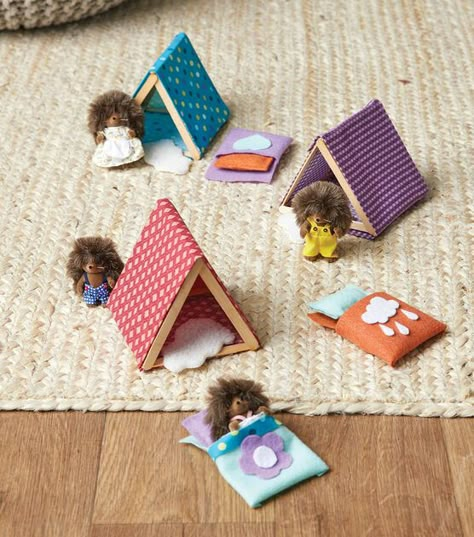 How To Make No-Sew Miniature Camping Set Online | JOANN Miniature Camping, Home Craft Projects, Craft Project Ideas, Diy Suitcase, Teacher Projects, Paper Doll House, Viking Sewing, Camping Set, Miniature Diy