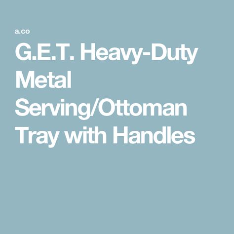 G.E.T. Heavy-Duty Metal Serving/Ottoman Tray with Handles Trays On Ottomans Ideas, Tray With Handles, Ottoman Tray, Metal Trays, Ottoman, Heavy Duty, Handles, Tray, Halloween