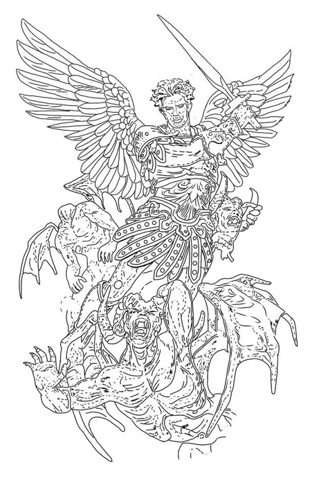 St Micheal Tattoo Stencil, St Michael Tattoo Stencil, Archangel Michael Tattoo For Men, Holy Tattoos, Archangel Michael Tattoo, Tattoo Stencil Designs, Darkside Tattoo, St Michael Tattoo, Michael Tattoo