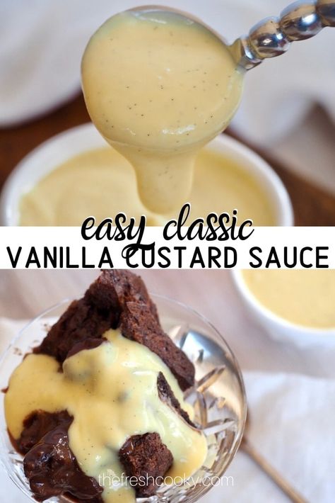 Custard Sauce Recipe Easy, English Custard Recipe, Custard Sauce Recipe, English Custard, Vanilla Custard Sauce, Cake Sauce, Berry Desserts, Easy Custard, English Desserts