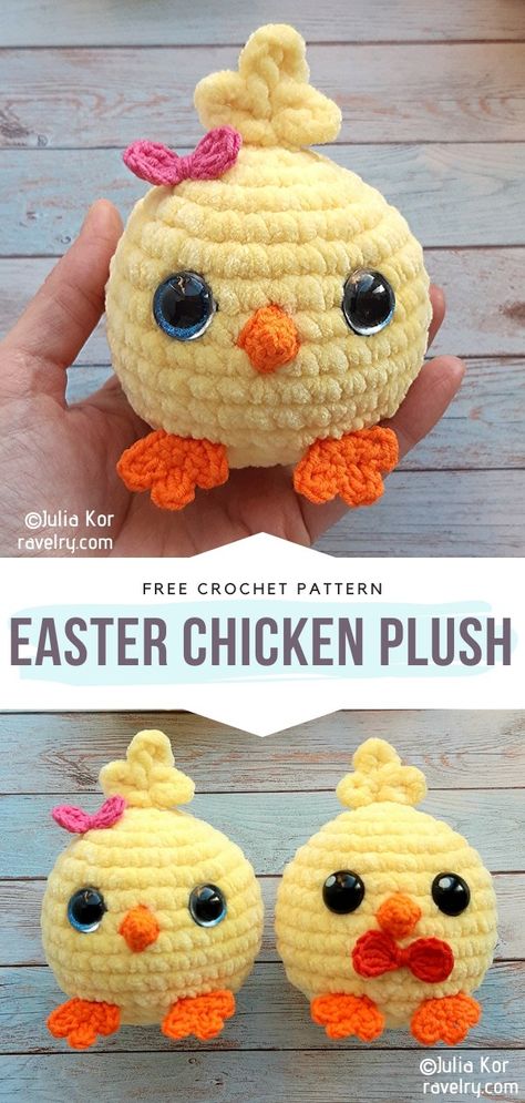 Easter Crochet Patterns Free, Easter Chicken, Chicken Pattern, Crochet Chicken, Easter Crochet Patterns, Crochet Animals Free Patterns, Easter Chick, Crochet Amigurumi Free Patterns, Crochet Amigurumi Free