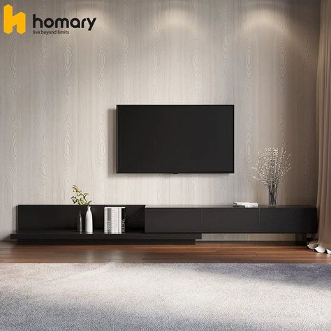 Low Tv Console, Tv Stand Inspiration, Black Media Console, Tv Console Design, Tv Stand Modern Design, Tv Stand Decor Living Room, Tv Stand Black, Console With Storage, Walnut Tv Stand