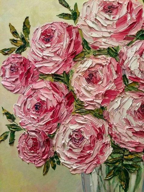 Canvas Painting For Beginners, Canvas For Beginners, Painting For Beginners, Impasto Painting, Wow Art, Oil Painting Flowers, Diy Canvas Art Painting, Flower Art Painting, Rose Art